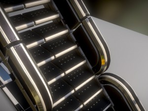 futuristic stairs collection white plastic 3Dモデル