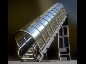 futuristic stairs collection white plastic 3D Model