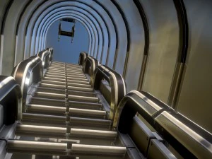 futuristic stairs collection white plastic 3D Model