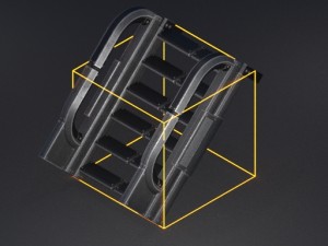 futuristic stairs collection white plastic 3Dモデル