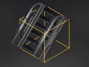 futuristic stairs collection white plastic 3D Model