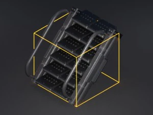futuristic stairs collection white plastic 3D Model