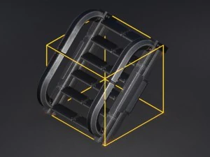 futuristic stairs collection white plastic 3D Model