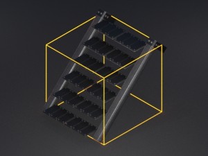 futuristic stairs collection white plastic 3Dモデル