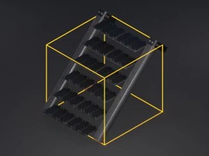 futuristic stairs collection white plastic 3D Model