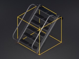 futuristic stairs collection white plastic 3Dモデル