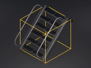 futuristic stairs collection white plastic 3D Model