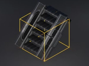 futuristic stairs collection white plastic 3D Model