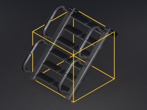 futuristic stairs collection white plastic 3Dモデル