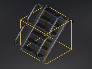 futuristic stairs collection white plastic 3D Model
