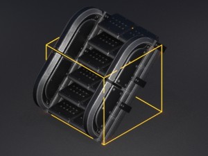 futuristic stairs collection white plastic 3Dモデル