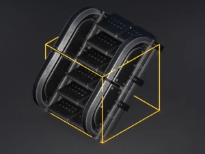 futuristic stairs collection white plastic 3D Model