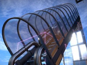futuristic stairs collection blue 3Dモデル