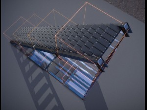 futuristic stairs collection blue 3Dモデル
