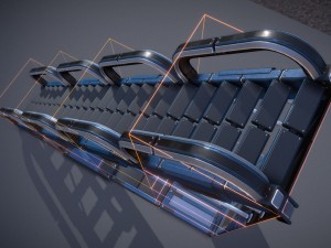 futuristic stairs collection blue 3Dモデル