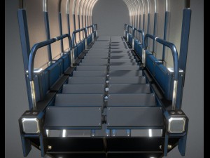 futuristic stairs collection blue 3Dモデル