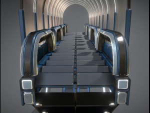 futuristic stairs collection blue 3Dモデル
