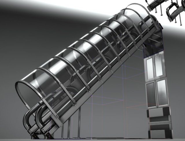 futuristic stairs collection silver Modèle 3D .c4d .max .obj .3ds .fbx .stl .blend 