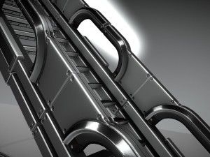 futuristic stairs collection silver Modèle 3D