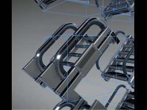 futuristic stairs collection silver Modèle 3D