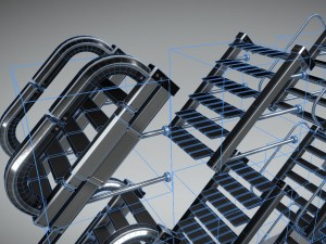 futuristic stairs collection silver Modèle 3D