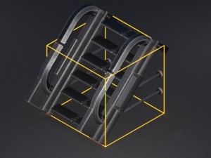 futuristic stairs collection silver Modèle 3D