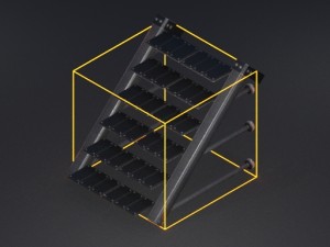 futuristic stairs collection silver Modèle 3D