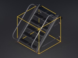futuristic stairs collection silver Modèle 3D