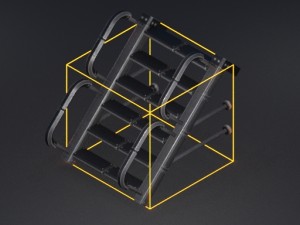 futuristic stairs collection silver Modèle 3D