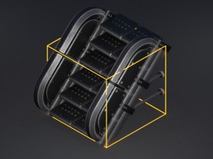 futuristic stairs collection silver Modèle 3D