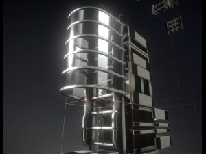 sci-fi ladder set white plastic 3D Model