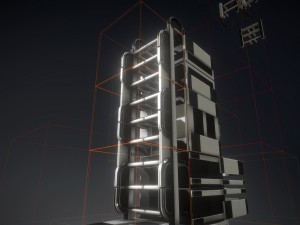 sci-fi ladder set white plastic Model 3D