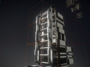 sci-fi ladder set white plastic Model 3D