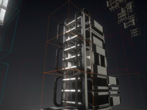 sci-fi ladder set white plastic Model 3D