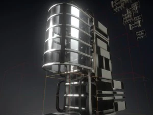 set scala fantascientifica in plastica bianca Modello 3D