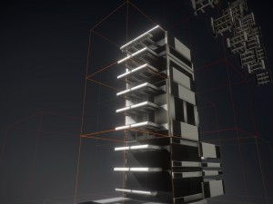sci-fi ladder set white plastic Model 3D