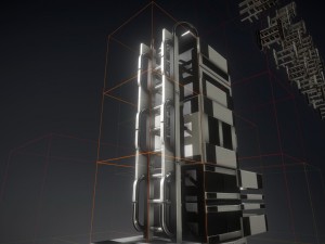 sci-fi ladder set white plastic Model 3D