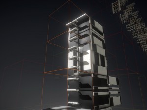 sci-fi ladder set white plastic Model 3D