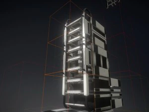 set scala fantascientifica in plastica bianca Modello 3D