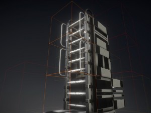 sci-fi ladder set white plastic Model 3D