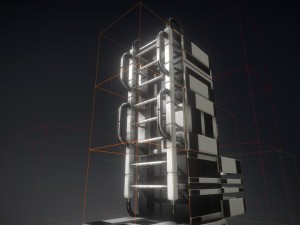 sci-fi ladder set white plastic Model 3D