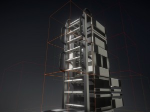sci-fi ladder set white plastic Model 3D