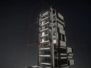 set scala fantascientifica in plastica bianca Modello 3D