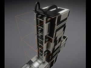 sci-fi ladder set white plastic Model 3D