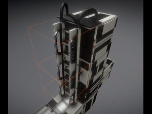 sci-fi ladder set white plastic Model 3D