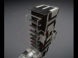 sci-fi ladder set white plastic Model 3D