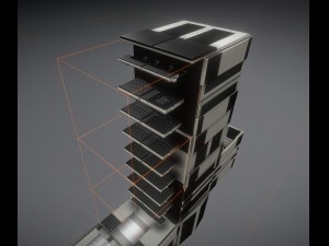 sci-fi ladder set white plastic Model 3D