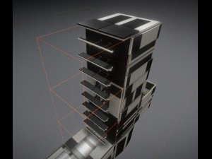 sci-fi ladder set white plastic Model 3D
