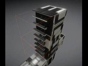 set scala fantascientifica in plastica bianca Modello 3D