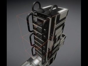 sci-fi ladder set white plastic Model 3D